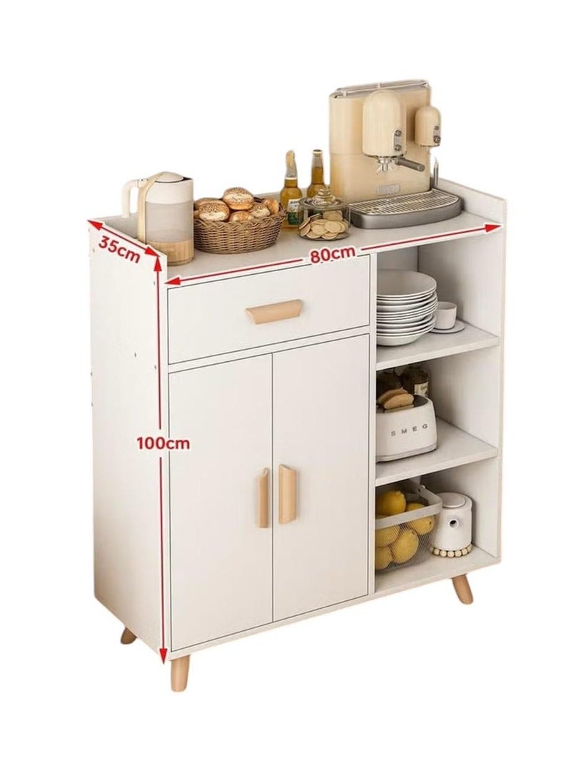 إكسبرت خزانة ركن القهوة مع درج تخزين، خزانة جانبية مع طبقة قابلة للتعديل، خزانة تخزين المطبخ لغرفة الطعام، رف تخزين فرن الميكروويف في المطبخEI-208 - Image 3